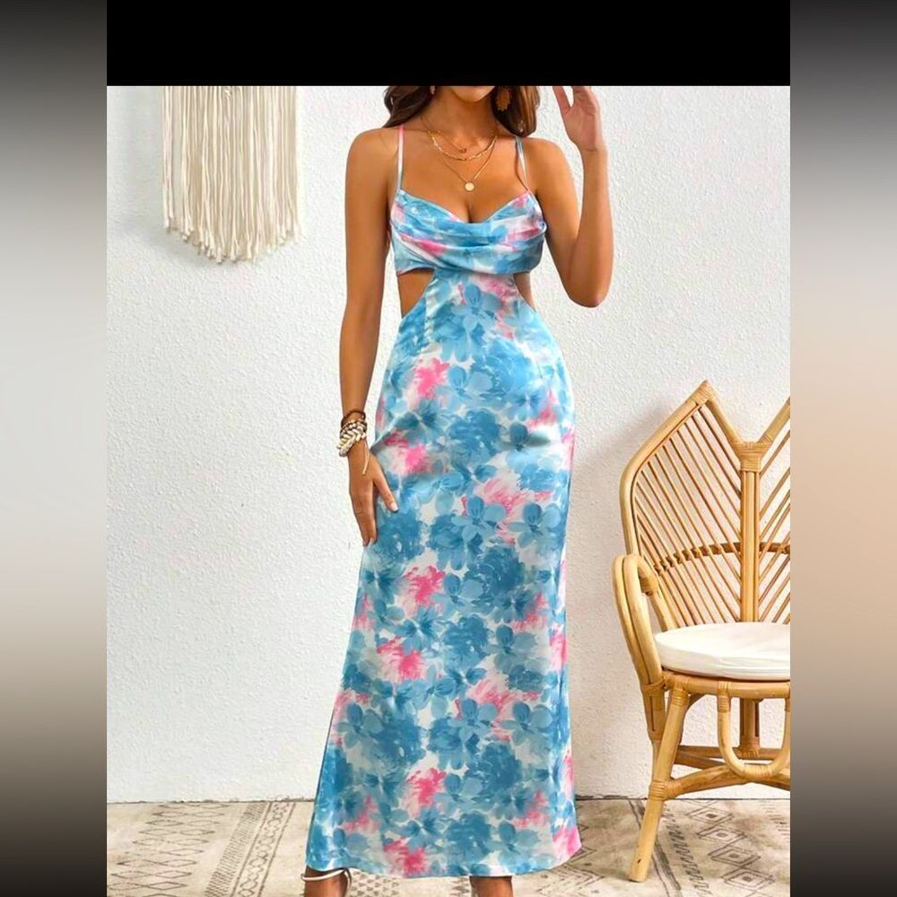 Like new sexy silky maxi dress